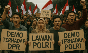 DPR dan kepolisian , dua institusi sasaran demonstrasi